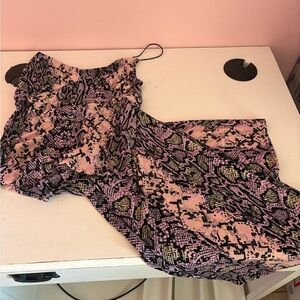 Timing Pink and Black Snake Print Jumpsuit